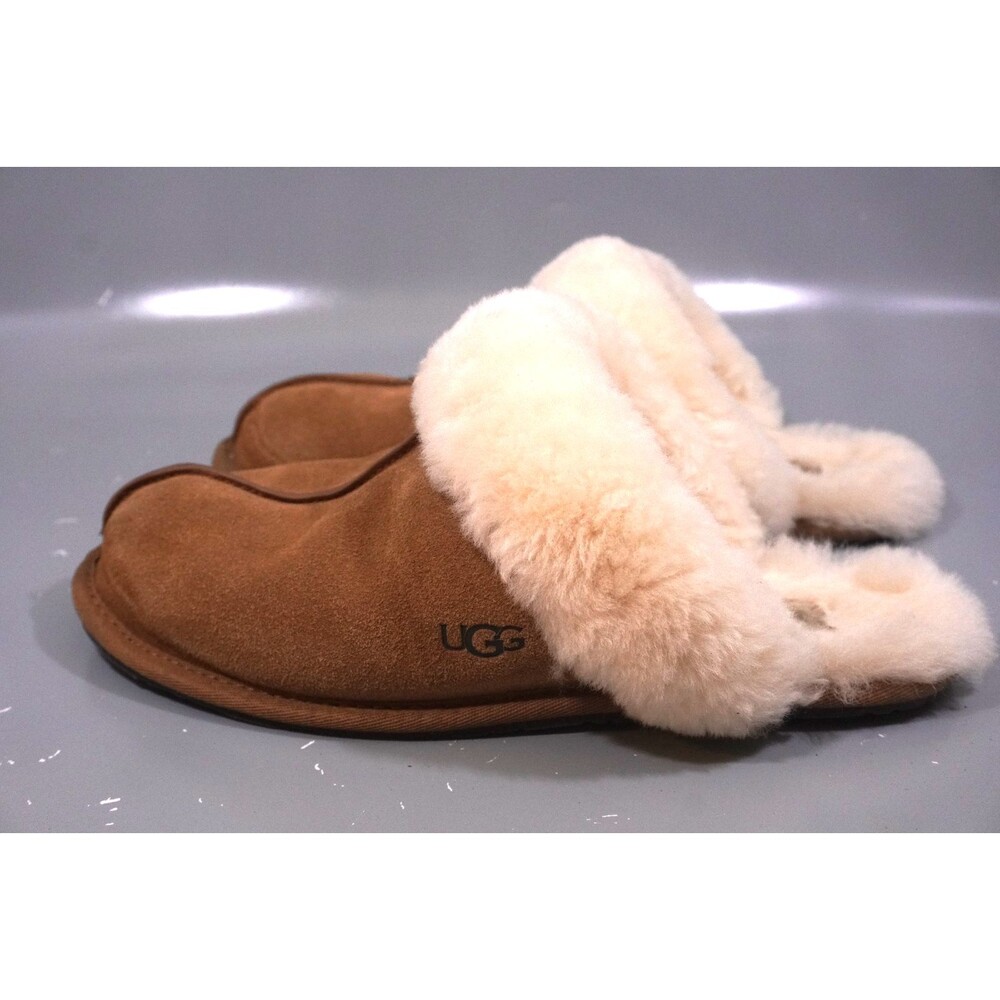 UGG Scuffette II Authentic Chestnut Suede Sheepskin Slippers Womens Size 8 - Picture 3 of 6